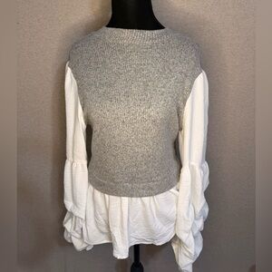 Gray and White Women's Sweater
